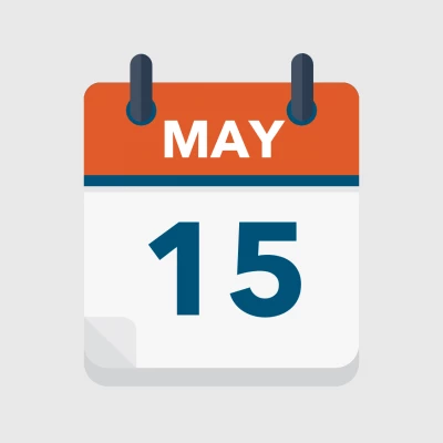 Calendar icon showing 15th May