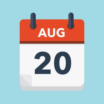 Calendar icon showing 20th August
